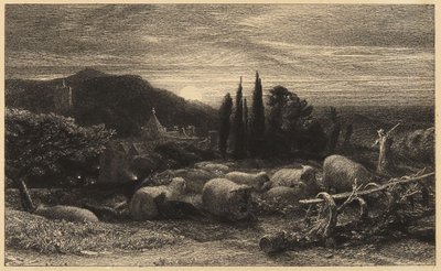 ”Den uppgående månen” eller ”En engelsk pastoral” av Samuel Palmer