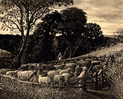 The Sheep Fold, ca 1831-32 (akvarell) av Samuel Palmer