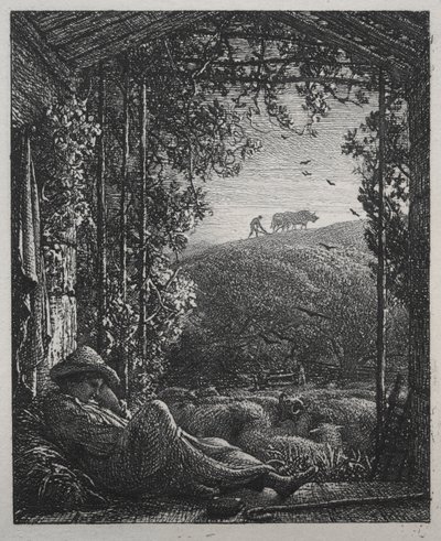 Den sovande herden, 1857. av Samuel Palmer