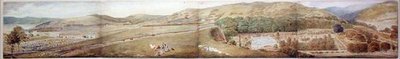 Sketch for a Panorama - The Town of Largs, Ayrshire, juli 1856 (akvarell över penna på papper) av Samuel Parlber