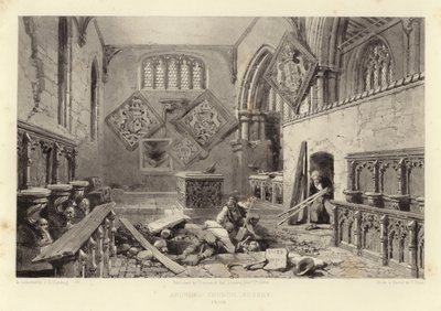 Arundel kyrka (lithotint) av Samuel Prout
