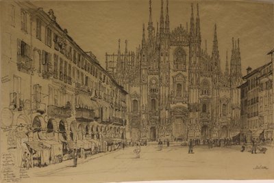 Katedralen, Milano, okänt datum (akvarell på papper) av Samuel Prout