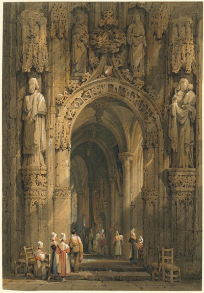 Interiör i en katedral av Samuel Prout