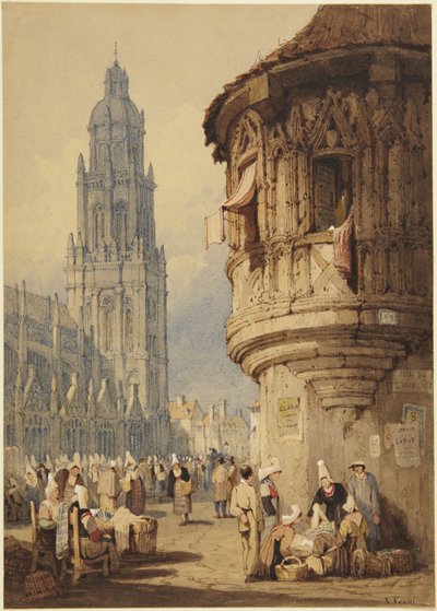 Marknadsscen av Samuel Prout