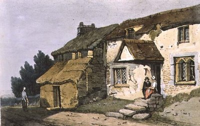 Nära Saltash, Cornwall, från "Village Scenery" (tryck) av Samuel Prout
