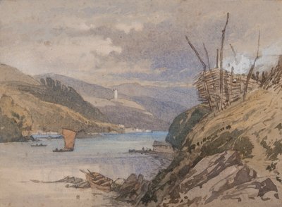 On the Yealm, South Devon (wc på papper) av Samuel Prout