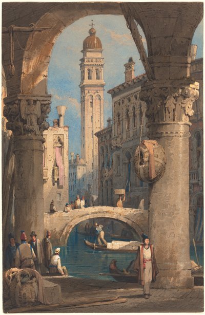 San Giorgio dei Greci, sett från en arkad av Samuel Prout