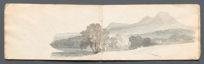 Skissbok: Eildon Hills av Samuel Prout