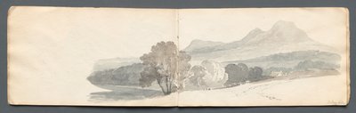 Skissbok: Eildon Hills, 1814. av Samuel Prout