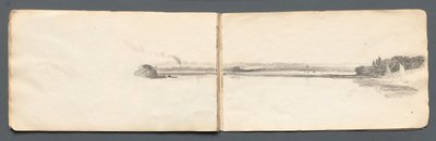 Skissbok: Landskap med segelbåtar, 1814. av Samuel Prout