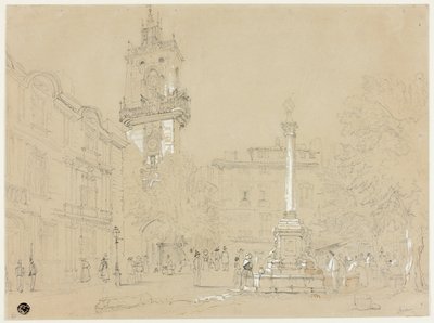 Torg i Aix-en-Provence av Samuel Prout