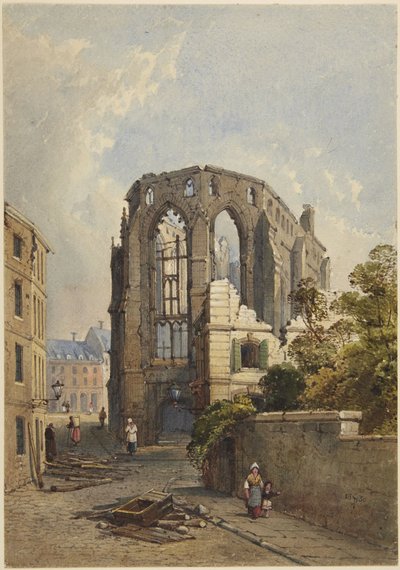 Strasbourgs bibliotek efter kriget av Samuel Prout