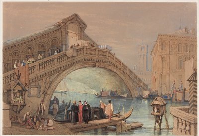 Rialto, Venedig (bc, bläck och wc på papper) av Samuel Prout