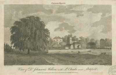 Lichfield - "Dr. Johnsons" Willow Tree: gravyr, nd [c 1804] av Samuel Rawle