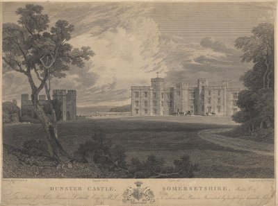 South West View av Dunster Castle, Somersetshire av Samuel Rawle