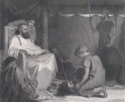 David Brought Before Saul, från The Art Journal, mittemot sid. 100, april 1871. av Samuel S. Smith
