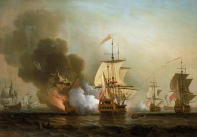 Sjöstrid utanför Cartagenas kust (Spanien) den 28 maj 1708 av Samuel Scott