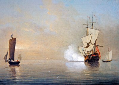 The Morning Gun (olja på duk) av Samuel Scott