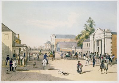 Hindley Street från hörnet av King William Street, Adelaide av Samuel Thomas Gill