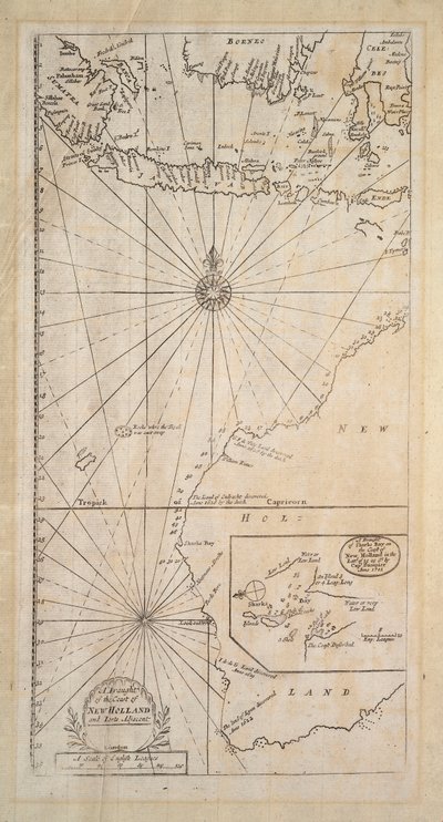En kartläggning av New Hollands kust och angränsande delar av Samuel Thornton