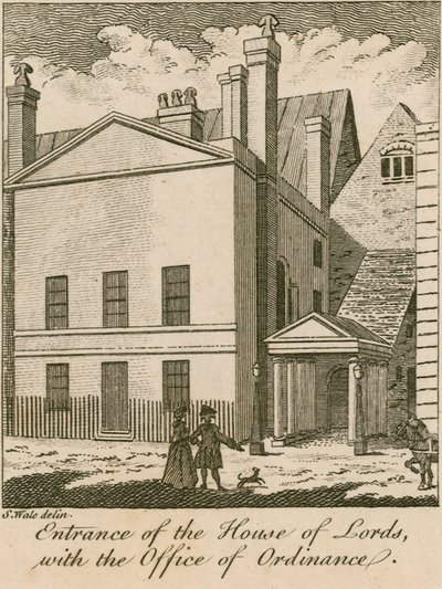 Ingången till House of Lords med Office of Ordinance, Westminster av Samuel Wale