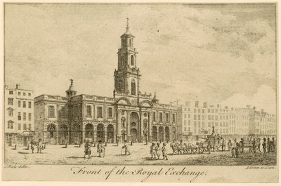 Framsidan av Royal Exchange, London av Samuel Wale