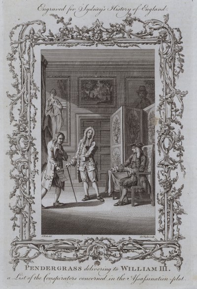 Pendergrass levererar till William III en lista över de konspiratörer som är berörda i mordplanen av Samuel Wale