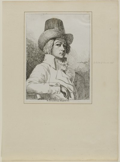 Porträtt av B. Reading, gravör av Samuel de Wilde