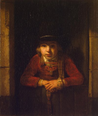 Pojke tittar genom fönstret, ca 1647 av Samuel van Hoogstraten