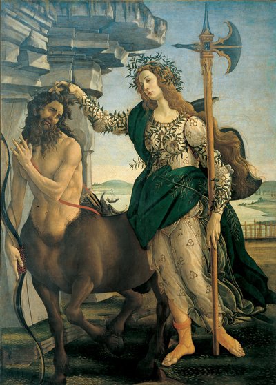 Pallas (Athena eller Minerva) och Kentauren av Sandro Botticelli (1445-1510), ca 1482 - Florens, Uffizierna. av Sandro Botticelli