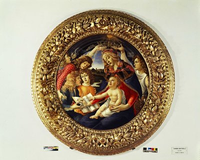 Madonna från Magnificat och fem änglar (tondo) - 1481-1483 av Sandro Botticelli
