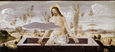 Pieta. Detalj av St Barnaba altartavla (tempera på trä av Sandro Botticelli