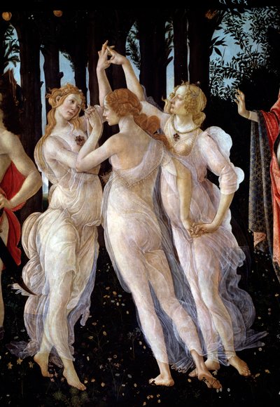 Våren. Detalj av de tre gracerna (målning av Sandro Botticelli