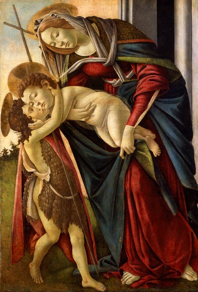 Madonnan och barnet med spädbarnet St. John c.1490 (tempera) av Lancelot Volders