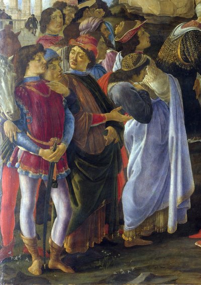 Detalj av Magiernas tillbedjan av Sandro Botticelli