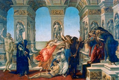 Calumny of Apelles, 1497-1498 av Sandro Botticelli