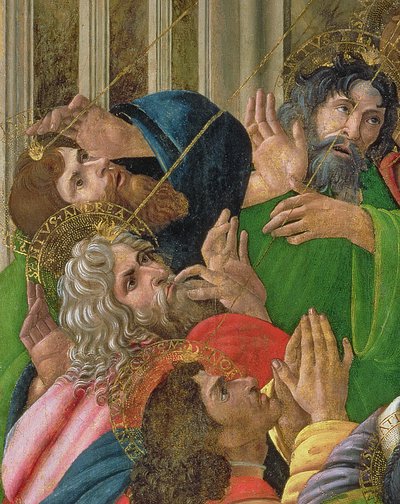 Detalj av den Helige Andens nedstigning, 1495-1505 av Sandro Botticelli