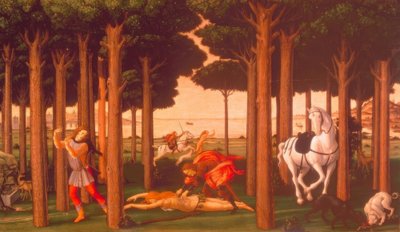 Die Geschichte des Nastagio degli Honesti II av Sandro Botticelli