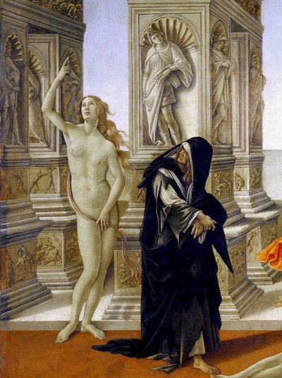 Förtal, detalj av Sandro Botticelli