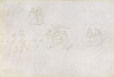 Illustration till den gudomliga komedin av Dante Alighieri Purgatorio 17, 1480-1490 av Sandro Botticelli