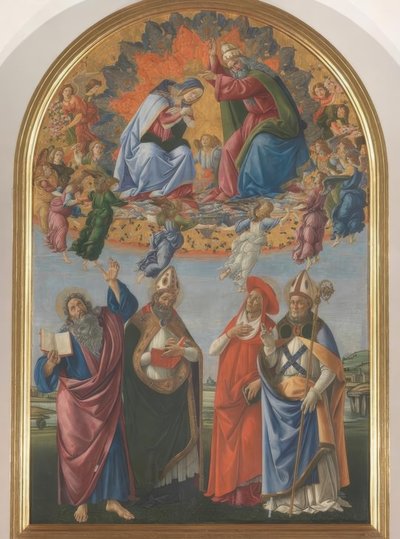 Maria kröning med fyra helgon av Sandro Botticelli