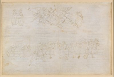La Divina Commedia, Inferno XXIII. Vergilius och Dante i helvetets åttonde krets (Malebolge), 6:e bolgia: Straffet för hycklarna av Sandro Botticelli