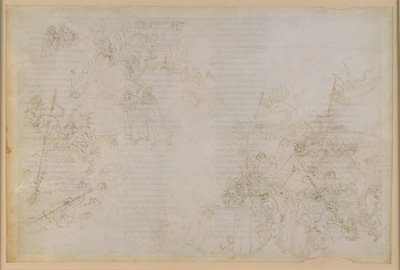 La Divina Commedia, Inferno XXI. Vergilius och Dante i helvetets åttonde krets (Malebolge), 5:e bolgia: Straffet för de korrupta inom offentlig förvaltning; Eskort av djävlarna av Sandro Botticelli