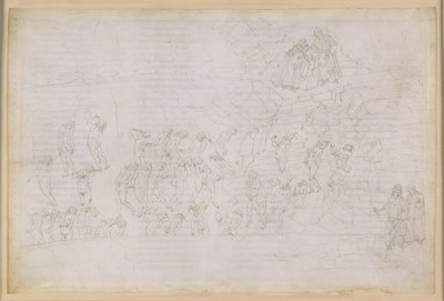 La Divina Commedia, Inferno XX. Vergilius och Dante i helvetets åttonde krets (Malebolge), 4:e bolgia: Straffet för trollkarlar och spåmän; mötet med Manto av Sandro Botticelli