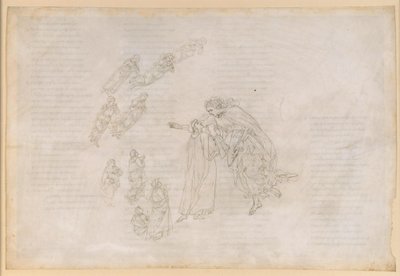 La Divina Commedia, Paradiso IV. Den första planetsfären (månhimlen): Beatrice förklarar för Dante var de saligas egentliga vistelseort ligger av Sandro Botticelli