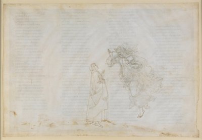 La Divina Commedia, Paradiso V. Den första sfären (månhimlen): Beatrice förklarar för Dante principerna för kyrklig dispens; uppstigning till Mars sfär av Sandro Botticelli