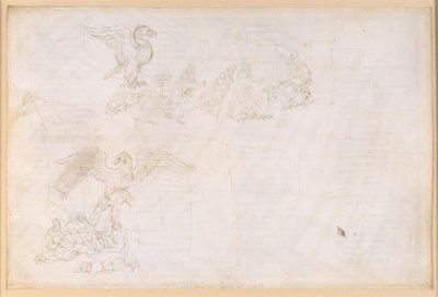 La Divina Commedia, Purgatorio IX. Förpurgatoriet: Mellanzonen och portterrassen: Dantes dröm; Framför purgatoriets port av Sandro Botticelli