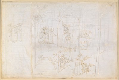 La Divina Commedia, Purgatorio XXVIII. Det jordiska paradiset: Dante och Matelda vid floden Lethe av Sandro Botticelli