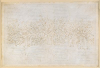 La Divina Commedia, Purgatorio XXVI. Purgatoriets sjunde ring: De lustfylldas botgöring; Dantes samtal med Guido Guinizelli av Sandro Botticelli