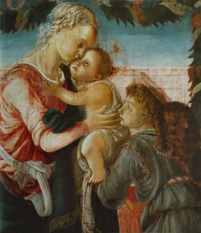 Madonna med barn och ängel av Sandro Botticelli